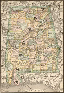 1884 Map of Alabama