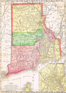 NEW! 1895 Map of Rhode Island