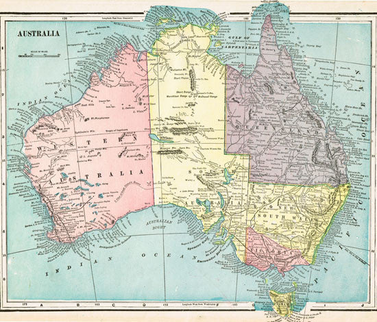 1908 Map of Australia