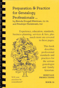 Preparation and Practice for Genealogy Professionals