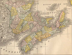 1884 Map of Quebec, Canada