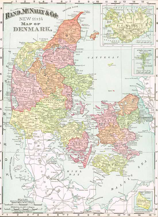 1895 Map of Denmark