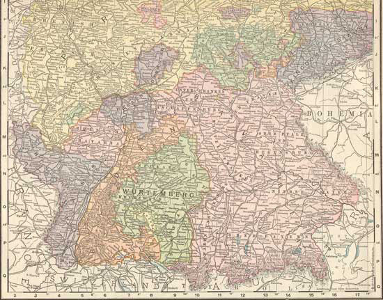 1896 Map of Western Germany