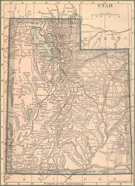 1917 Map of Utah