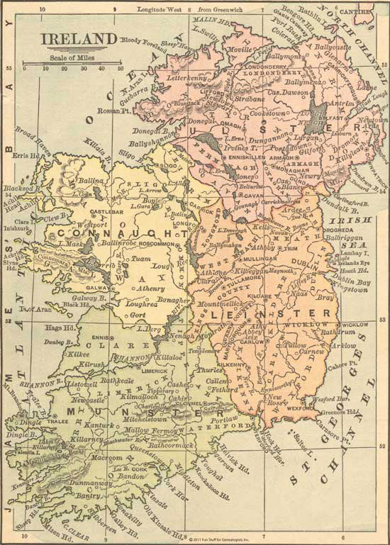 1882 Map of Ireland