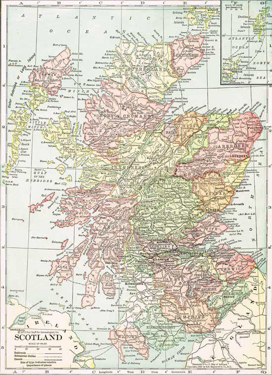 1910 Map of Scotland