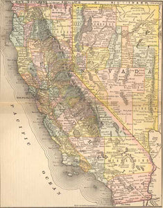 1884 Map of California & Nevada