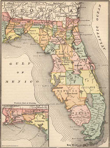 1884 Map of Florida