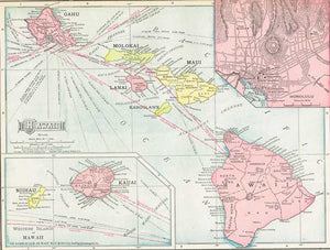 1908 Map of Hawaii
