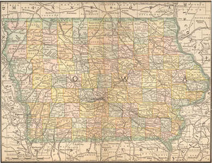 1884 Map of Iowa