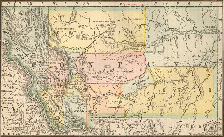 1884 Map of Montana