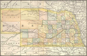 1884 Map of Nebraska