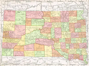 1909 Map of South Dakota