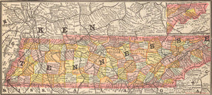 1884 Map of Tennessee