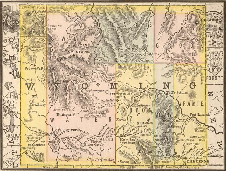 1884 Map of Wyoming