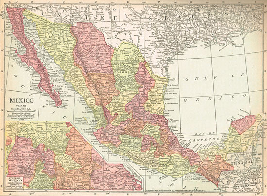 1915 Map of Mexico