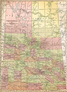 1915 Map of Saskatchewan, Canada