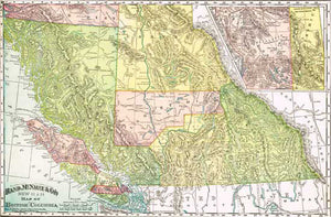 1895 Map of British Columbia, Canada