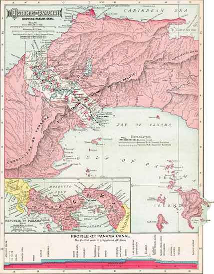 1911 Map of the Panama Canal