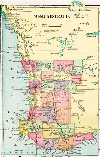 1902 Map of West Australia