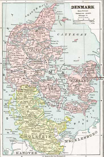 1888 Map of Denmark