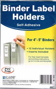 Binder Label Holders 4" - 5"