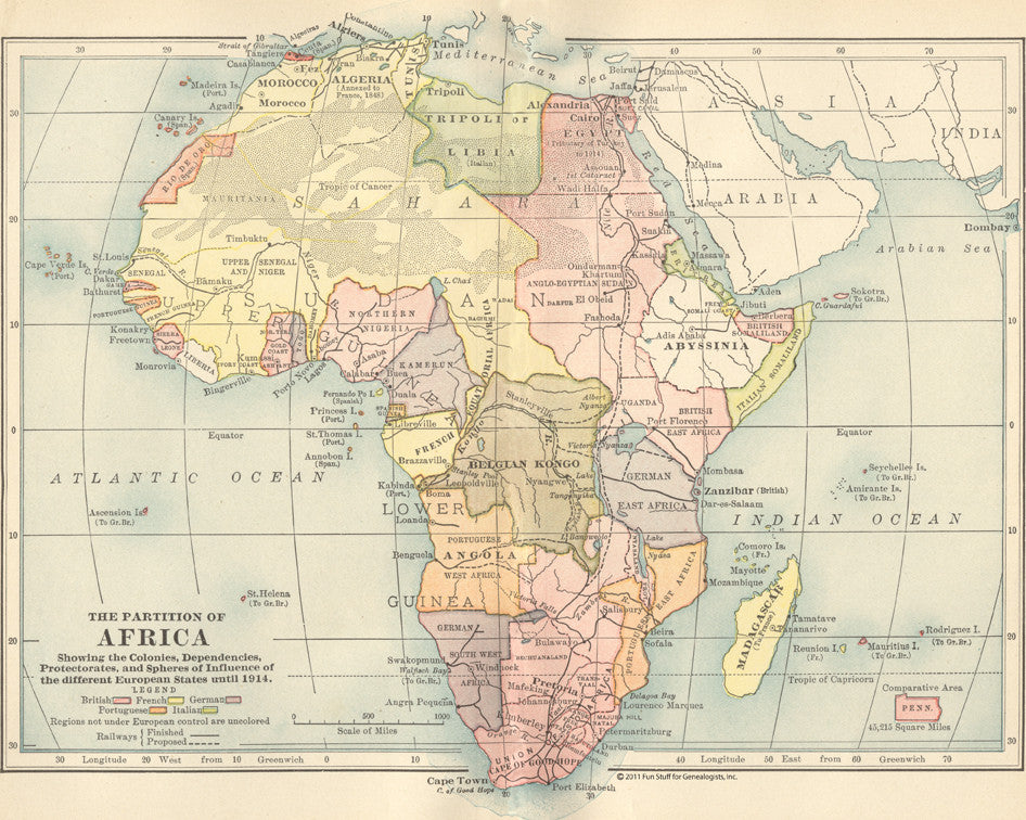 1914 Map of Africa