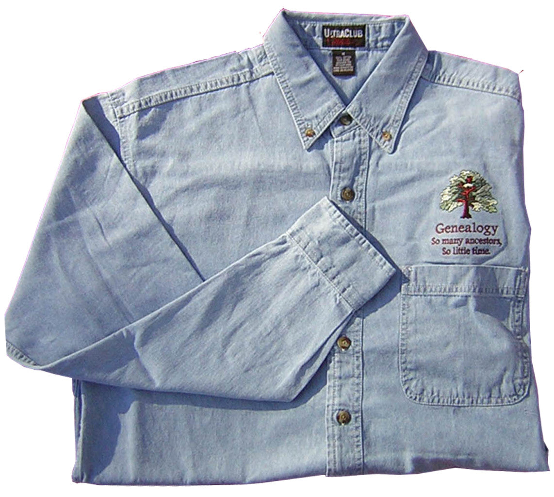 CLOSING THIS ONE OUT!!! Embroidered Blue Jean Shirt