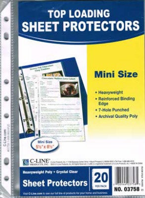 Top Loading 5-1/2" x 8-1/2" Mini Sheet Protectors