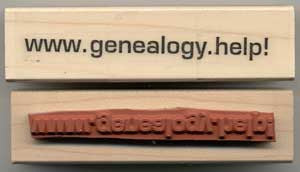 www.genealogy.help! rubber stamp