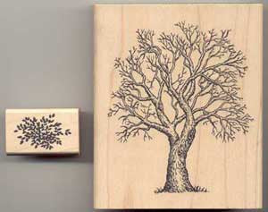 Large Tree and Folliage Stamp